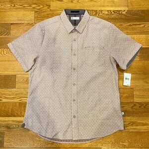 7 Diamonds Zenith Stretch Short Sleeve Button Up Shirt Dusty Rose Large NWT